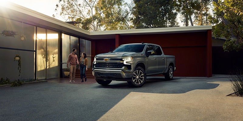 2025 Chevrolet Silverado 1500 parked in front of a house